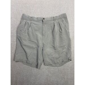 Baracuta Mens 100% Silk Pleated Herringbone Shorts Gray Size 38